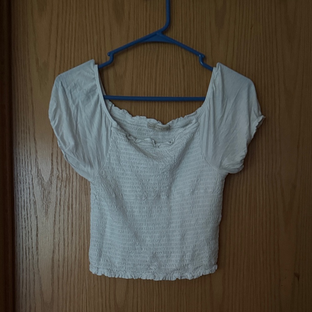 White Smocked Women's Top